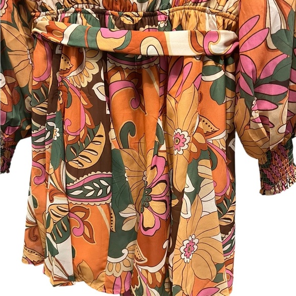 Flying Tomato Orange Green Wrap Sundress - Picture 7 of 11